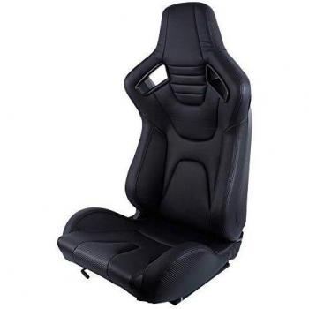 MODAUTO Asiento Deportivo Coche,Semibaquet Ajustable,Ríeles incluidos,Conductor y Pasajero,para Coche y Simulador de Conducción,Modelo N775R,Negro con Carbono