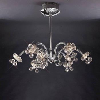 Lámpara colgante Octavia de 9 bombillas en cromo pulido y cristal, no compatible con LED/CFL
