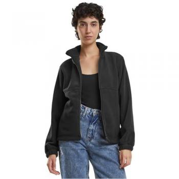 Urban Classics Women's Double Polarfleece Jacket - Lightweight Fleece Coat in Black, Sizes XS to 3XL
