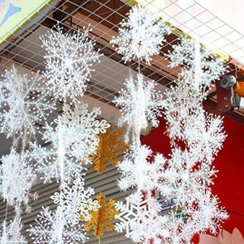 JH Nuevo Clásico Copos De Nieve Blancos Adornos Navidad Vacaciones Fiesta Hogar D¨¦cor - estilo 1