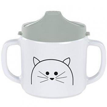 Lässig - Taza para niños, vaso con boquilla de melamina antideslizante, apta para lavavajillas, Cup More Magic gris