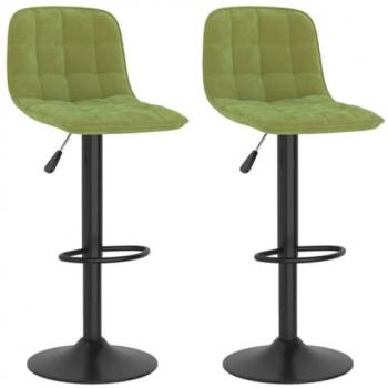 Taburetes de cocina 2 uds terciopelo verde claro