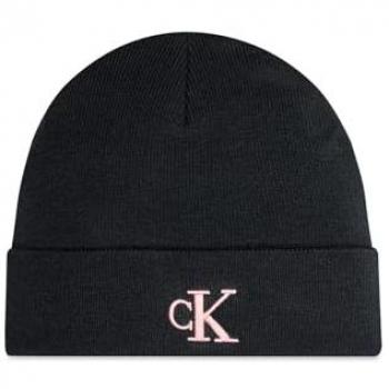 Calvin Klein Jeans Monogram Embroidered Beanie for Women - Black, One Size