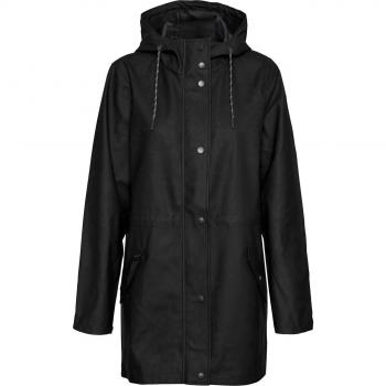 Vero Moda Women's Malou Coated Parka Jacket - Black - XS