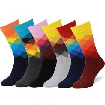 EASTON MARLOWE Calcetines Hombre Coloridos - Estampados - Happy Funny Socks - 6 Pares #30 43-46