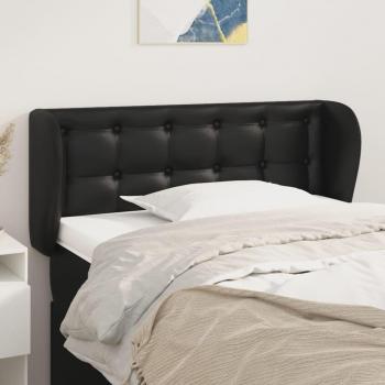 Cabecero de cuero sintético negro 103x23x78/88 cm vidaXL