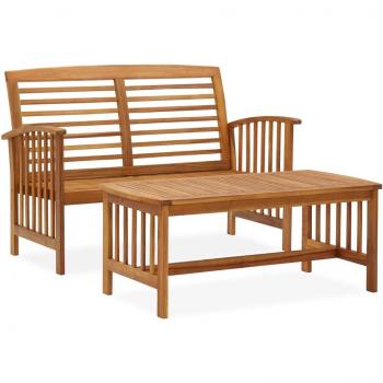 vidaXL 2 Piece Garden Lounge Set Solid Acacia Wood
