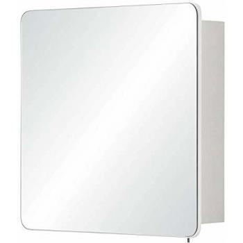 Armario de baño blanco suspendido con espejo 60 cm y 2 estantes