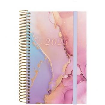 Agenda Finocam Design Collection 2025 Espiral 11,7 x 18,1 cm 1 Día Página Floral Multicolor Multilingüe Goldy