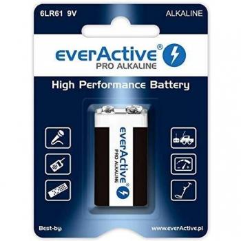 EverActive Pro Alkaline 6LR61 9V Battery - High Performance, 650 mAh, Blister Pack