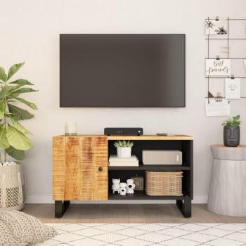 Mueble TV 80x33x46cm Madera maciza de mango y madera multicapa Marrón