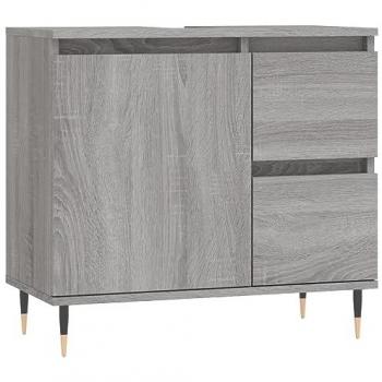 Armario de baño madera contrachapada gris Sonoma 65x33x60 cm