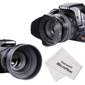 Neewer® 52 mm accesorio Kit para Nikon D7100 D7000 D5300 D5200 D5100 D5000 D3300 D3200 D3100 D3000 D90 D80 Cámaras réflex digitales - incluye: tulipán parasol + plegable Parasol de goma + UV lentes de filtro + Pluma de Limpieza de lente