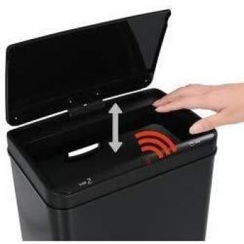 SengentoStyle Prullenbak met automatische sensor 60 L staal zwart