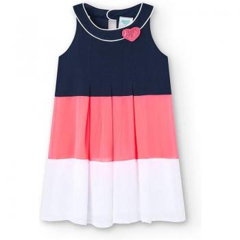 Vestido gasa tricolor de niña Boboli 728322 TRICOLOR
