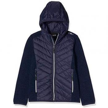 CMP Strick Fleece Jacke 39H0565 Chaqueta, Niñas, Azul/Negro, 164