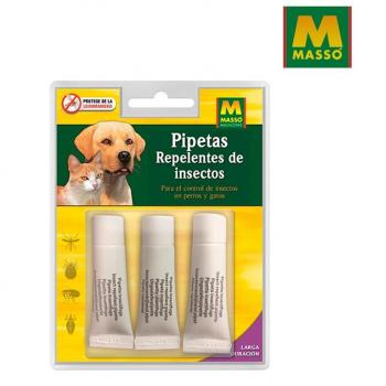 Pipetas Repelentes de Insectos Massó para Mascotas 1,8ml Pack de 3