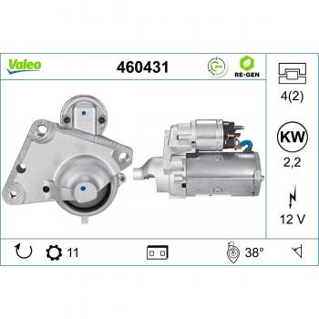Motor de arranque VALEO 460431 para CITROËN: Xsara Picasso, C4, C3, C4 Picasso, Berlingo, C2, C5, C4 Cactus, C-Elysée