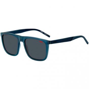 Hugo Boss Contemporary Men's Sunglasses with Patterned Temples, Blue, Size: 55 MM