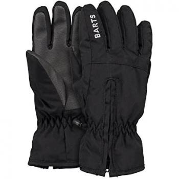 Barts Kids Black Water Repellent Zipper Ski Gloves - Size 7