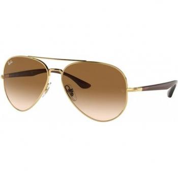 Ray-Ban RB3675 001/51 Arista/Clear Gradient Brown 58mm Unisex Pilot Gold Sunglasses