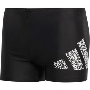 Bañador de natación adidas Branded para hombre, color negro mate con detalles en blanco, disponible en tallas S y M