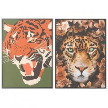 Cuadro DKD Home Decor Lienzo Tigre Moderno (52 x 2,7 x 72 cm) (2 Unidades)