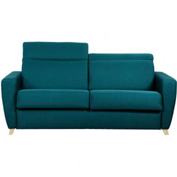 Sofá convertible 3 plazas 140 × 190 cm azul pavo real GOYA