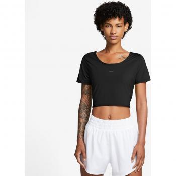 Camiseta de mujer Nike One Classic Dri-FIT Crop Top retorcido - Negro (L)