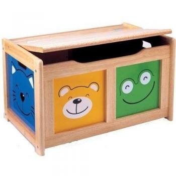 Pintoy 6001905 - Baúl para juguetes de madera natural, varios colores