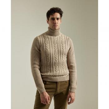 Jersey de Hombre Beige de Cuello Alto