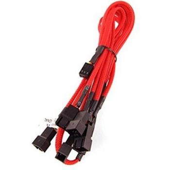 Phobya Y-Kabel 3Pin Molex auf 6x 3Pin Molex 60cm - UV Rot