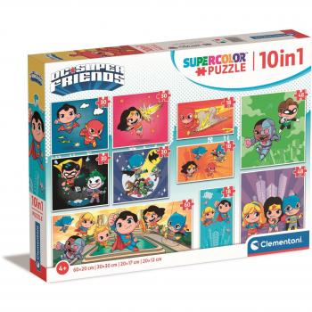 Puzzle progresivo de superhéroes DC Comics 10 en 1