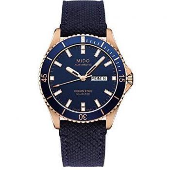 Mido Ocean Star 200 Blue Dial Automatic Men's Watch with Fabric Strap