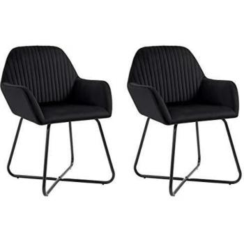 Black Velvet Dining Chairs Set of 2