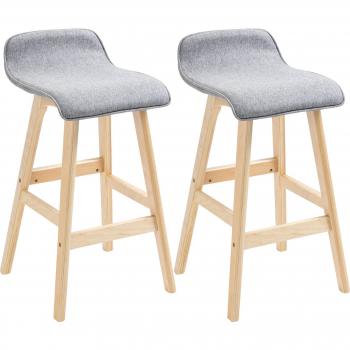 Taburetes de Bar con Asiento 64 cm de Altura Tapizado en Lino Sintético