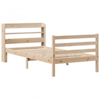 Estructura de cama con cabecero 100x200 cm Madera maciza de pino