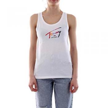 Tommy Jeans DW0DW06500 Tommy Script Tan Camisetas Y Camisa DE Tirantes Mujer White S