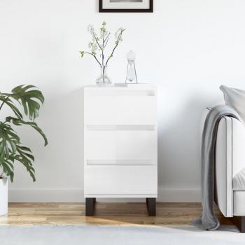 Aparador blanco pulido 40x35x70 cm de madera multicapa y madera de ingeniería brillante