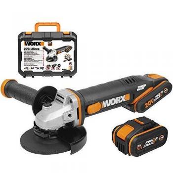 Mini amoladora a batería 125mm 20V 2Ah+4Ah WORX WX803