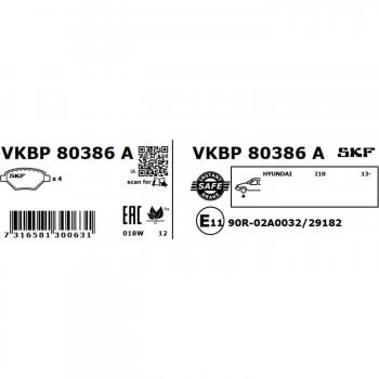 Pastillas de freno SKF VKBP 80386 A