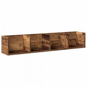 Estante de pared para CD de madera multicapa, dimensiones 100x18x18 cm, diseño envejecido