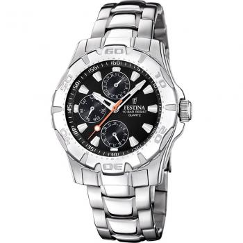 Reloj Festina Multifunción F16242/L con Esfera Negra y Caja de Acero Inoxidable