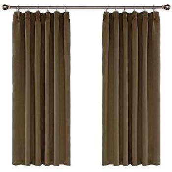 Amazon Brand - Umi Crotinas Opacas Blackout Termicas Aisantes de Salon Dormitorio Moderno Fruncidas 2 Piezas 168x229cm Caqui