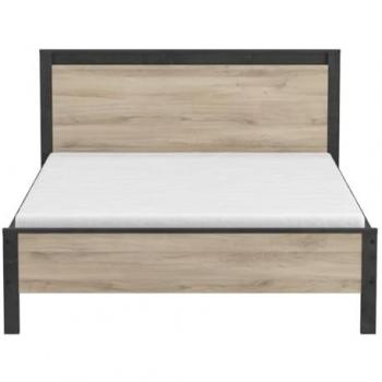 Cama Doble Adulto Acabado en Roble y Negro - 140x190 cm