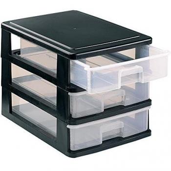 Great Plastic L/3 CAJ. PEQUEÑOS 270x180x200 Negro, Plastico, Neutro, 3 cajones