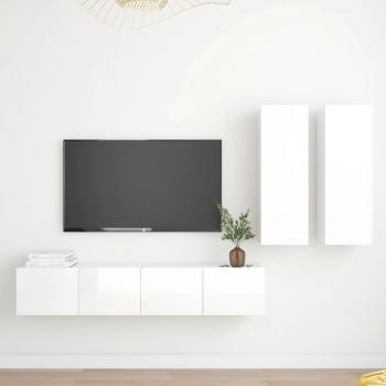 vidaXL Set de muebles de salón TV 4 piezas madera de ingeniería 80 x 30 x 30 cm, Mueble de Salon, Mueble TV, Mueble Televisor, Mesa de TV, Juego de mueble para TV de