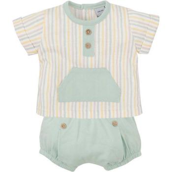 Conjunto de bebé niño rayado con bloomer liso