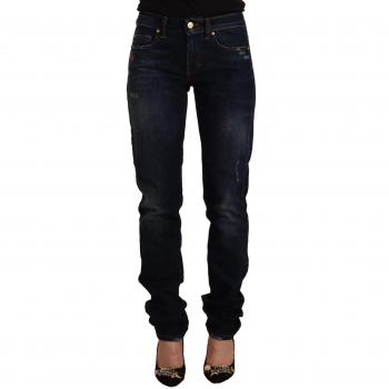 GF Ferre Dark Blue Washed Mid Waist Cotton Denim Skinny Jeans - IT44|L