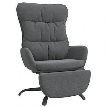 Sillón de Relax con Reposapiés Ajustable en Tela Gris Claro